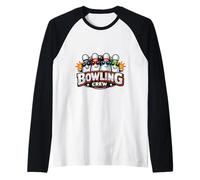 Bowling Crew Friends Team Pins con Gafas De Sol Compañeros De Equipo Diversión Camiseta Manga Raglan