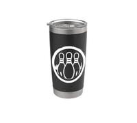 Bowling Drawing Bowler Target Sport Vaso térmico de acero inoxidable de doble pared