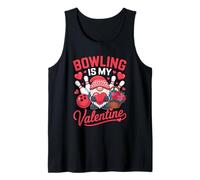 Bowling Is My Valentine Cute GNOME Bowling Valentine Camiseta sin Mangas