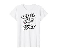 Bowling League Gutter Glory Retro Bowler Camiseta gráfica económica, Mujer, Blanco, S