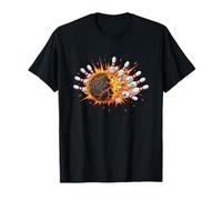 Bowling Meteor Strike Asteroid Crash Pins Fuego Camiseta