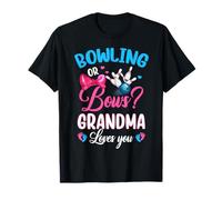 Bowling or Bows Grandma Loves You Gender Reveal Pink or Blue Camiseta