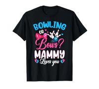 Bowling or Bows Mammy Loves You Gender Reveal Pink or Blue Camiseta