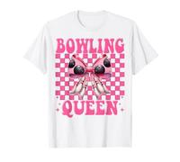 Bowling Queen Bowler Girl Mom Mama Mother Day Coquette Bow Camiseta