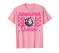 Bowling Queen Bowler Girl Mom Mama Mother Day Coquette Bow Camiseta