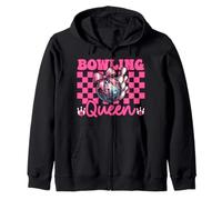 Bowling Queen Bowler Girl Mom Mama Mother Day Coquette Bow Sudadera con Capucha