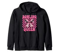 Bowling Queen Bowler Girl Mom Mama Mother Day Coquette Bow Sudadera con Capucha
