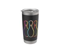 Bowling Sketch Retro Style Vaso térmico de acero inoxidable de doble pared