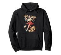 Bowling Sport Mujeres Retro 1950s Pinup Girl This s I Roll Sudadera con Capucha