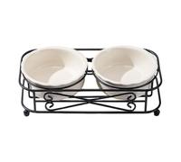 Bowls for Indoor Cats Feeder Dispenser with Stand Ceramic Feeding Bowl Pet Supplies for Small Dogs Puppy Travel Indoor Outdoor Home Feeding Solution