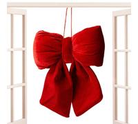 Bows - Decorative Garland for Holiday Tree | Elegant Ornaments with Soft Velvet Fabric for Christmas Winter Fall Birthday Party Home Outdoor Front Door