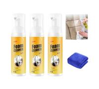 BOWTONG Limpiador de espuma multifuncional para interior de coche, 100 ml, 1/2/3 unidades, limpiador de espuma para interior de coche, techo, asiento fuerte, limpieza de descontaminación