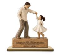 BOWTONG Regalos para papá de hija para cumpleaños, día del padre, I Will Always Be Your Little Printe Flat Girl 2D y padre hija bailando