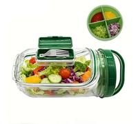 BOWTONG Tarro Ensalada Apertura Lateral, contenedor portátil para ensalada, caja de aperitivos con tapa, Antifugas Tarros ParaEnsaladas, La Cápsula Para Ensaladas Con Tapa, Para Hogar, Al Aire Libre