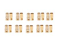 BowyTrading 10 Juegos de Conectores Banana de 6 mm, Conectores de batería Macho Hembra chapados en Cobre, enchufes Banana chapados en Oro de Alta conductividad para Pruebas electrónicas,