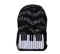 BowyTrading Mochila escolar con estampado de teclas de piano, mochila multifuncional de tela oxford, bolsa escolar resistente al agua con correas acolchadas para adolescentes y viajes