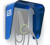 Box Air Klima Cubierta para Wallbox | Protección contra la intemperie para estación de carga para coches eléctricos de aluminio compuesto | Techo impermeable, protección solar y rayos UV (azul, L)