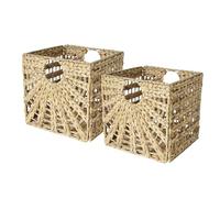 Box and beyond - Cestas de almacenamiento plegable de junco de mar - 31 x 31 x 31 cm - Organizadores naturales y versátiles para casa (4)
