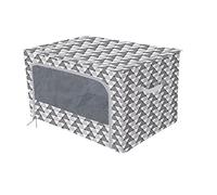 Box and Beyond Funda de almacenamiento de poliéster con ventana - Diseño Hills - Gris y blanco - 37 x 54 x 28 cm