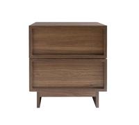 Box and beyond - Mesita de noche - 40 x 38,5 x 45 cm - Madera oscura - Armario - Mesa auxiliar - Dormitorio - Estilo moderno