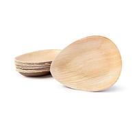 BOX And Tree | 100Piezas Platos Desechables Hoja de Palma 17cm | Vajilla Desechable Biodegradable 100% Compostable | Plato de Bambú para Cumpleaños, Material de Madera de Palmera