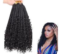 Box Braids Crochet Hair 8pcs 14 pulgadas Realistas Boho Crochet Braids for Black Women Fashion Box Braid Cabello Desordenado para mujeres y niñas.