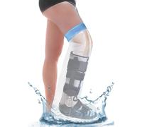 Box Commerce - Protector Escayola Pierna Corta Adulto para Ducha, Piscina - Funda Impermeable de Silicona Suave Comoda para Cubrir Vendajes, Yeso, Heridas, Quemaduras - Bolsa Hermetica Reutilizable