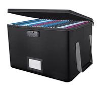 Box de archivo de FirepRoof impermeable con bloqueo de llave, organizador de documentos portátiles plegables para cartas, carpetas y certificados legales, almacenamiento de seguridad en el hogar
