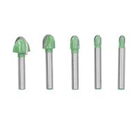 Box de la caja de la cala Bit 5pcs Nariz redonda 2 Flauta Tungsten Steel CNC Woodworking Tools para cortar el ritmo de los cuentos y la decoración general