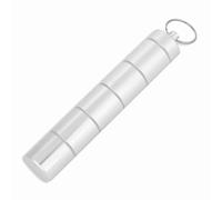 Box de pil lo de aluminio pequeño PiL L. Case Pil L Mini Medicatiobottle Mini Pil L Box Botella de medicación a prueba de agua a prueba de agua con cadena clave para montaña (6 espacios)