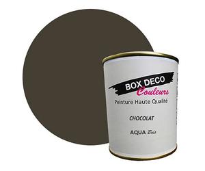 BOX DECO COLORES Pintura mueble madera interior a base de acrílico aspecto mate Aqua Madera - 750 ml, marrón Chocolate