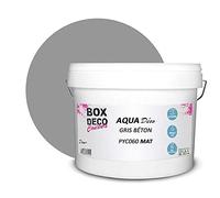 BOX DECO COULEURS Pintura de pared acrílica con aspecto mate Aqua Déco - 10 l/100 m² - Color gris