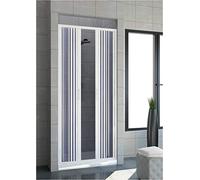 BOX DOCCIA IN PVC A SOFFIETTO BIANCO 1 LATO DUE ANTE CM 120/130XH185