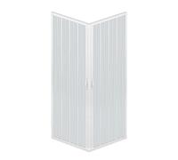 ROLLPLAST PINTO Mampara de Ducha Plegable Modelo Liberté, Angular Recortable, Cabina de Ducha Ahorra Espacio en PVC Color Blanco Pastel Made in Italy, mobiliario de baño, 100x100 cm