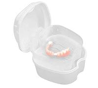 Box Hanging Case Dientes con Depósito Caja de prótesis Red Falsa Almacenamiento Baño Limpiador Irrigador Bucal Eléctrico con Batería (Blanco #2, Talla única)