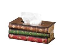 Box Holder Rectangular - Antique Book Facial Dispenser | Napkin Dispenser Desk Decor, Facial Holder Wooden Box, Decorative for Car Home