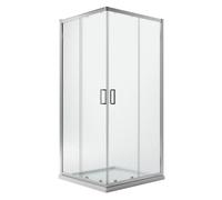 BOX MAMPARA DE DUCHA 80X80 CUADRADO H185 IMPRESO C 5MM ANGULAR CRISTAL CORREDERA