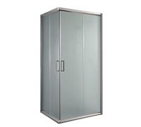 BOX MAMPARA DUCHA VIDRIO 70X70 IMPRESO CUADRADO H200 ANGULAR CRISTAL CORREDERA