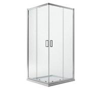 BOX MAMPARA DE DUCHA VIDRIO CIERRE PUERTAS CORREDERAS ANGULAR CRISTAL TEMPLADO