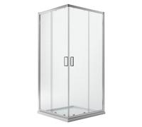 BOX MAMPARA DE DUCHA VIDRIO CIERRE PUERTAS CORREDERAS ANGULAR CRISTAL TEMPLADO