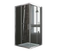 BOX MAMPARA DE DUCHA VIDRIO CIERRE ANGULAR CRISTAL TEMPLADO PUERTAS CORREDERAS
