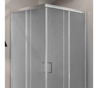 BOX MAMPARA DE DUCHA VIDRIO CIERRE PUERTAS CORREDERAS ANGULAR CRISTAL TEMPLADO