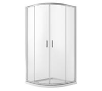BOX MAMPARA DUCHA 90X90 TRANSPARENTE SEMICIRCULAR H185 VIDRIO ANGULAR CORREDERA