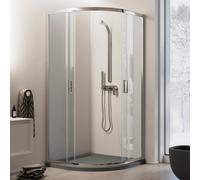 Idralite Mampara de ducha semicircular puertas correderas cierre angular cristal