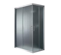 BOX MAMPARA DUCHA VIDRIO 80X100CM IMPRESO RECTANGULAR H200 ANGULAR CORREDERA