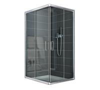 Idralite Box Mampara de Ducha Rectangular 80x120 H185 Transparente 6mm Mod. Alabama