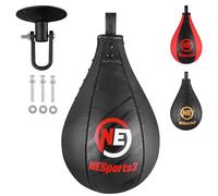 Box Speed Ball Set Maya Hide - Pelota de boxeo con soporte y bolsa de velocidad para entrenamiento de boxeo, reflejo y ejercicios de fitness, equipo profesional de boxeo para casa y gimnasio (negro