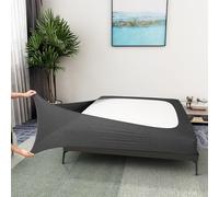 Box Spring Cover King Size - Jersey Knit & Stretchy Wrap Around 4 Sides Bed Skirt for Hotel & Home - King/Cal King/Olympic Queen, Heather Gray