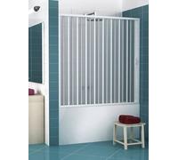 ROLLPLAST PINTO Box Vasca a Soffietto Modello Liberté, Un Lato con Anta Unica ad Apertura Laterale, Cabina Doccia Salvaspazio in PVC Colore Bianco Made in Italy, arredo bagno, 160 cm