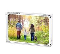 Boxalls Marcos de Fotos Acrílico 10 x 15 cm, Marco Transparente Metacrilato Doble Cara, Marcos de Cristal para Retrato Sin Marco para Escritorio, Habitación y Oficina